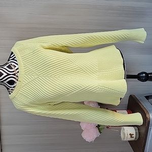 Cable Knit Sweater Chartreuse Color Size Large